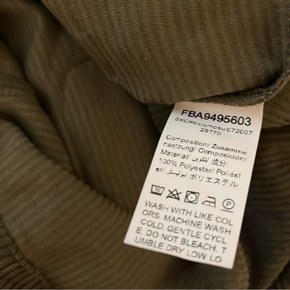 Olive Green Corduroy Overalls Romper - Picture 3 of 4